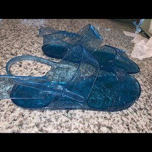 Off White Zip tie jelly sandal - blue